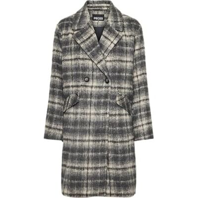 17152650 Pcnysa Check Coat, Czarny/wzór: Check, M 17152650 Pcnysa Check Coat, Czarny/wzór: Check, M