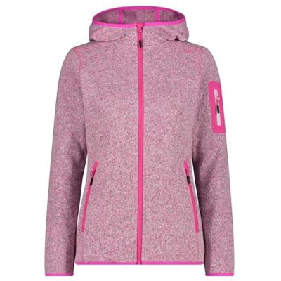 3H19826 CMP Damska kurtka Knit-Tech ze stałym kapturem, Fuxia-Bianco, 40 3H19826 CMP Damska kurtka Knit-Tech ze stałym kapturem, Fuxia-Bianco, 40