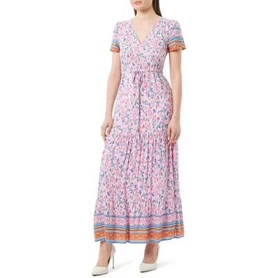 15926602 usha FESTIVAL Damska sukienka maxi z nadrukiem kwiatowym , różowa wielokolorowa, S, Różowy, wielokolorowy., S 15926602 usha FESTIVAL Damska sukienka maxi z nadrukiem kwiatowym , różowa wielokolorowa, S, Różowy, wielokolorowy., S