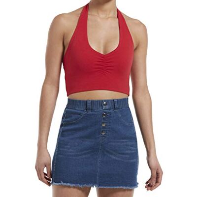 U20626-787-XL HUE Damska zaciemniająca bawełna Midriff Bandeau tuba wiązana top, posortowana koszula U20626-787-XL HUE Damska zaciemniająca bawełna Midriff Bandeau tuba wiązana top, posortowana koszula