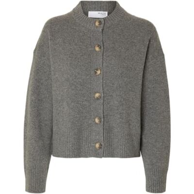 16098144-4783869 SELECTED FEMME Slfcille Ls Knit O-Neck kardigan Noos, Medium Grey Melange, L 16098144-4783869 SELECTED FEMME Slfcille Ls Knit O-Neck kardigan Noos, Medium Grey Melange, L