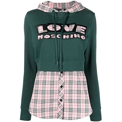 W 6 483 01 M 4055 Love Moschino Damska bluza o kroju slim fit z długim rękawem Spersonalizowana z logo Maxi Brand Embroidery. Bluza, Pink Green, 46 W 6 483 01 M 4055 Love Moschino Damska bluza o kroju slim fit z długim rękawem Spersonalizowana z logo Maxi Brand Embroidery. Bluza, Pink Green, 46