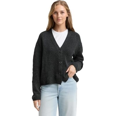 1048350 TOM TAILOR Denim Damski kardigan z dzianiny, 10522 Shale Grey Melange, XL 1048350 TOM TAILOR Denim Damski kardigan z dzianiny, 10522 Shale Grey Melange, XL