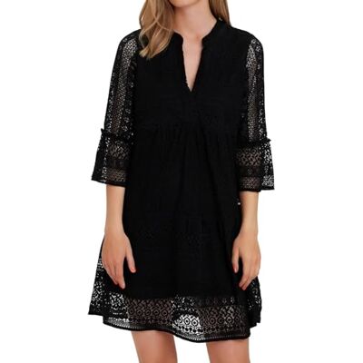 10275875 VERO MODA Damska tunika VMHONEY krótka sukienka, czarny, XS 10275875 VERO MODA Damska tunika VMHONEY krótka sukienka, czarny, XS