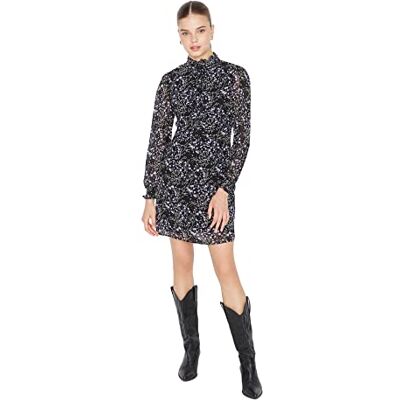 TWOAW23EL01318 TRENDYOL Damska sukienka mini Ruffle Hem Regular Dress, Multi-Color, 42 TWOAW23EL01318 TRENDYOL Damska sukienka mini Ruffle Hem Regular Dress, Multi-Color, 42