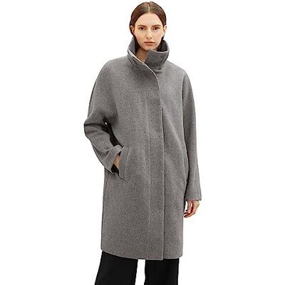 1038678 TOM TAILOR Płaszcz damski ze stójką, 33761-Dark Grey Melange, XL 1038678 TOM TAILOR Płaszcz damski ze stójką, 33761-Dark Grey Melange, XL