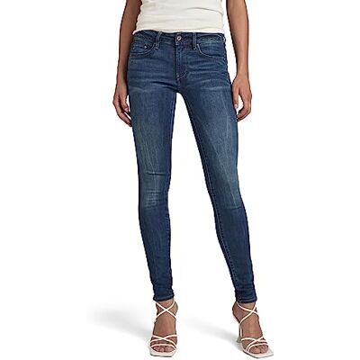 D05281-6553-89 G-STAR RAW Damskie dżinsy Midge Zip Mid Waist skinny, niebieski (Dk Aged 6553-89), 24W / 30L D05281-6553-89 G-STAR RAW Damskie dżinsy Midge Zip Mid Waist skinny, niebieski (Dk Aged 6553-89), 24W / 30L