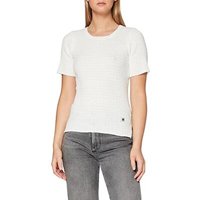 D13854-B737-111 G-STAR RAW Sweter damski srebrny okrągły dekolt, beżowy (Milk 111), XL D13854-B737-111 G-STAR RAW Sweter damski srebrny okrągły dekolt, beżowy (Milk 111), XL
