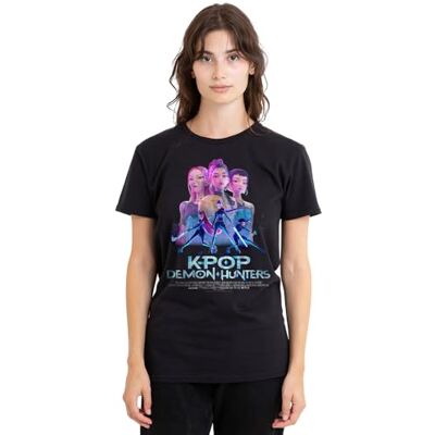 UKWT2-NFLIX10418 K-Pop Demon Hunters T-shirt, czarny, XXL UKWT2-NFLIX10418 K-Pop Demon Hunters T-shirt, czarny, XXL