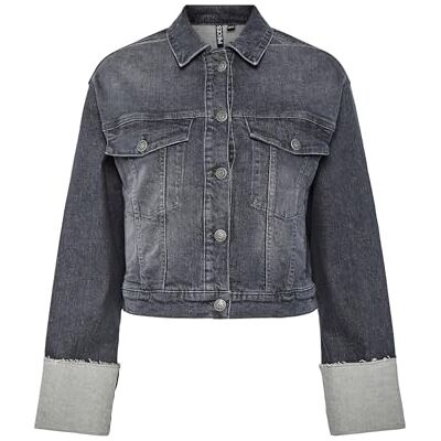 17154766 PCPIL FOLD UP kurtka dżinsowa, szary denim, M 17154766 PCPIL FOLD UP kurtka dżinsowa, szary denim, M