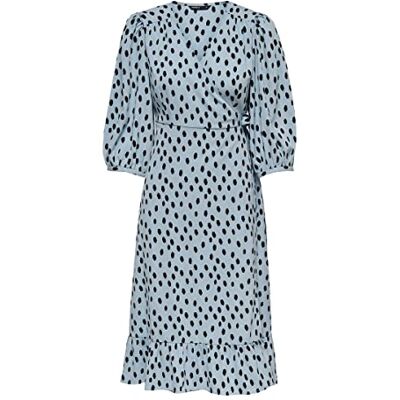 15253350 Only Kobiety Onlmarina 3/4 Wrap Wvn Noos Sukienka, Niebieski/Wielokolorowy, S 15253350 Only Kobiety Onlmarina 3/4 Wrap Wvn Noos Sukienka, Niebieski/Wielokolorowy, S