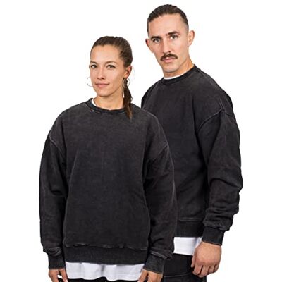 BS-LUX-0010-S Blackskies Oversize Heavyweight Crewneck Sweater Streetwear luksusowy sweter męski damski sweter bluza sweter sweter sweter, czarny vintage, S BS-LUX-0010-S Blackskies Oversize Heavyweight Crewneck Sweater Streetwear luksusowy sweter męski damski sweter bluza sweter sweter sweter, czarny vintage, S
