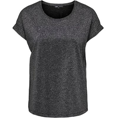 15356991-4898718 Onlmoster Glitter S/S Top JRS, czarny, M 15356991-4898718 Onlmoster Glitter S/S Top JRS, czarny, M