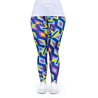 Leggings cosey Neonowe legginsy Line – jaskrawe kolory – w różnych jaskrawych kolorach (rozmiar uniwersalny), Neonowa mozaika, jeden rozmiar Leggings cosey Neonowe legginsy Line – jaskrawe kolory – w różnych jaskrawych kolorach (rozmiar uniwersalny), Neonowa mozaika, jeden rozmiar