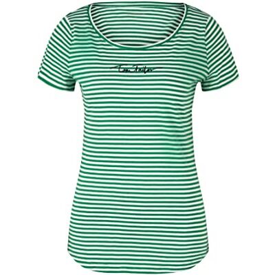 1036192 TOM TAILOR Damski T-shirt , 32066 Small Green Offwhite Stripe, XL 1036192 TOM TAILOR Damski T-shirt , 32066 Small Green Offwhite Stripe, XL