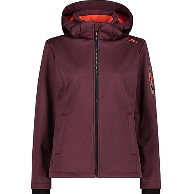 39A5006M CMP damska kurtka Softshell melanżowa z odpinanym kapturem, Burgundy Mel, 48 39A5006M CMP damska kurtka Softshell melanżowa z odpinanym kapturem, Burgundy Mel, 48