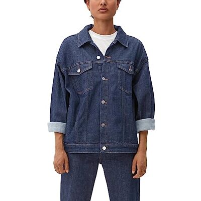 2120682 s.Oliver Damska kurtka dżinsowa, niebieski (Dark Blue Denim), XL 2120682 s.Oliver Damska kurtka dżinsowa, niebieski (Dark Blue Denim), XL
