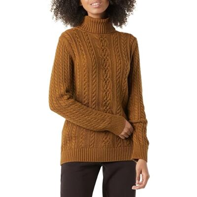 AE1896978-Dbrwn-XX-Large Amazon Essentials Damski sweter z golfem wędkarskim (dostępny w dużych rozmiarach), ciemny kasztanowy brązowy wrzos, XXL AE1896978-Dbrwn-XX-Large Amazon Essentials Damski sweter z golfem wędkarskim (dostępny w dużych rozmiarach), ciemny kasztanowy brązowy wrzos, XXL