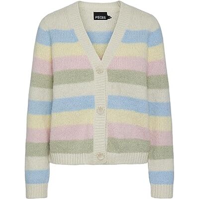 17139856 Bestseller A/S Damski kardigan Pcnatasha Ls Knit Noos Bc, Birch/Stripes:airy Blue-flan-rose Shadow-swamp, S 17139856 Bestseller A/S Damski kardigan Pcnatasha Ls Knit Noos Bc, Birch/Stripes:airy Blue-flan-rose Shadow-swamp, S