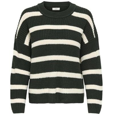 15264902 JDY Justy L/S Stripe sweter Knt Noos damski sweter z dzianiny, Scarab/paski: jajko, L 15264902 JDY Justy L/S Stripe sweter Knt Noos damski sweter z dzianiny, Scarab/paski: jajko, L