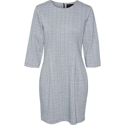 10318620 VERO MODA VMSILVA 3/4 SL Short Dress, Czarny/szczegóły: snow Whtie Herringbone, M 10318620 VERO MODA VMSILVA 3/4 SL Short Dress, Czarny/szczegóły: snow Whtie Herringbone, M
