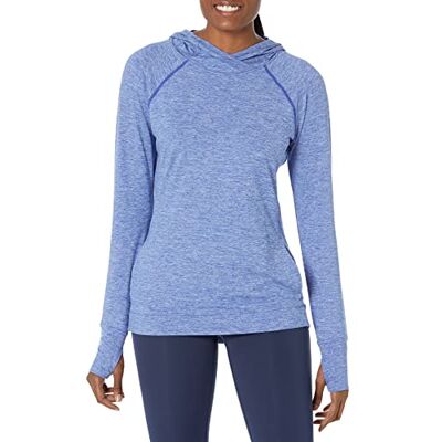 AZ0064-Blu-L Amazon Essentials Women's Bluza z kapturem Brushed Tech popover ze stretchem (dostępna w wersji Plus Size), Niebieski Space dye, L AZ0064-Blu-L Amazon Essentials Women's Bluza z kapturem Brushed Tech popover ze stretchem (dostępna w wersji Plus Size), Niebieski Space dye, L
