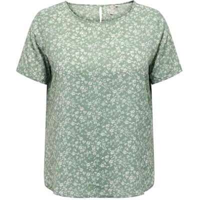 15218353 ONLY Carmakoma Carvica Ss Top WVN Noos bluzka damska, Lily Pad/Aop: emma Mono Flower, 46 Duże rozmiary 15218353 ONLY Carmakoma Carvica Ss Top WVN Noos bluzka damska, Lily Pad/Aop: emma Mono Flower, 46 Duże rozmiary