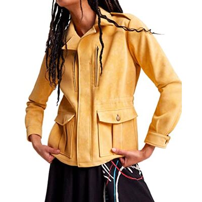 22SWEW29 Desigual Damska kurtka Chaq_amar Faux Leather, żółty, XS 22SWEW29 Desigual Damska kurtka Chaq_amar Faux Leather, żółty, XS