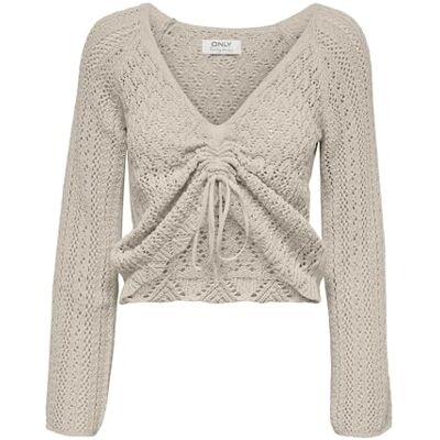 15273610 ONLY Onlnola L/S Ruching sweter Ex KNT, szary, L 15273610 ONLY Onlnola L/S Ruching sweter Ex KNT, szary, L