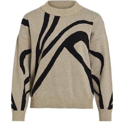 14107347-4769751 Vitif Jacquard L/S Knit Top Noos, Naturalny melanż, XS 14107347-4769751 Vitif Jacquard L/S Knit Top Noos, Naturalny melanż, XS