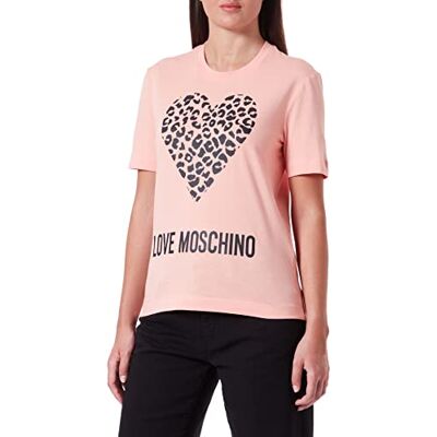 W 4 H06 27 M 3876 Love Moschino Koszulka damska, regularny krój, z krótkim rękawem i logo, kolor różowy, rozmiar 44 W 4 H06 27 M 3876 Love Moschino Koszulka damska, regularny krój, z krótkim rękawem i logo, kolor różowy, rozmiar 44