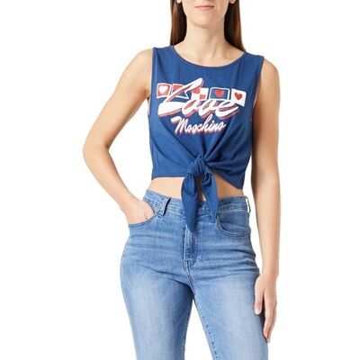 W 4 H62 02 E 1951 Love Moschino Damski tank top, niebieski, rozmiar 44, niebieski, 44 W 4 H62 02 E 1951 Love Moschino Damski tank top, niebieski, rozmiar 44, niebieski, 44