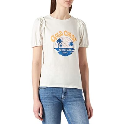 SENT88 Naf Naf T-shirt damski, kość słoniowa, L SENT88 Naf Naf T-shirt damski, kość słoniowa, L