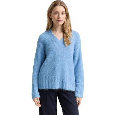 1049145 TOM TAILOR Sweter damski, 34910 Light Fjord Blue Melange, XXL 1049145 TOM TAILOR Sweter damski, 34910 Light Fjord Blue Melange, XXL