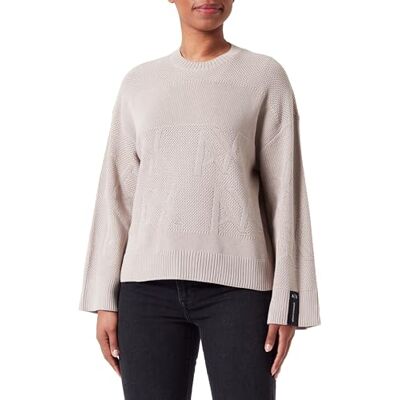 3DYM1AYMZ1Z1786 Armani Exchange Women's Sustainable, dzianinowa tkanina, prążkowane rękawy, sweter, beżowy, L, Off Road, L 3DYM1AYMZ1Z1786 Armani Exchange Women's Sustainable, dzianinowa tkanina, prążkowane rękawy, sweter, beżowy, L, Off Road, L
