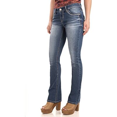 WSM02414P-Z737-14 WallFlower Damskie dżinsy Instastretch Legendary Classic Fit Bootcut, Keller, 40 duże rozmiary krótki WSM02414P-Z737-14 WallFlower Damskie dżinsy Instastretch Legendary Classic Fit Bootcut, Keller, 40 duże rozmiary krótki