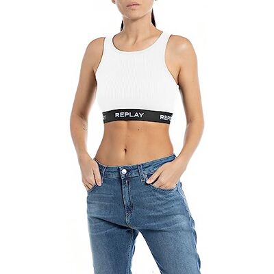 W3782B P.Dyed Cotton Stretch Rib Replay Damski biustonosz, 001 White, XXS W3782B P.Dyed Cotton Stretch Rib Replay Damski biustonosz, 001 White, XXS