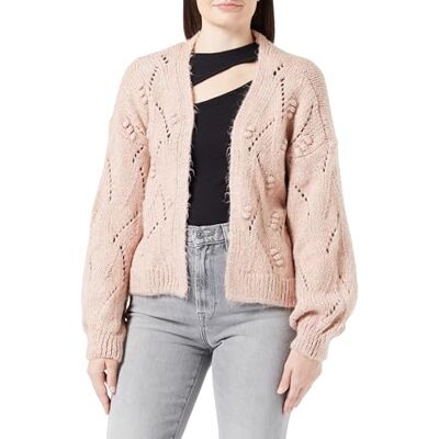15307951 Bestseller A/S Onlnew Jane Ls Short Struct Cardigan KNT kurtka z dzianiny, Rose Smoke/Szczegóły: melanż, L 15307951 Bestseller A/S Onlnew Jane Ls Short Struct Cardigan KNT kurtka z dzianiny, Rose Smoke/Szczegóły: melanż, L