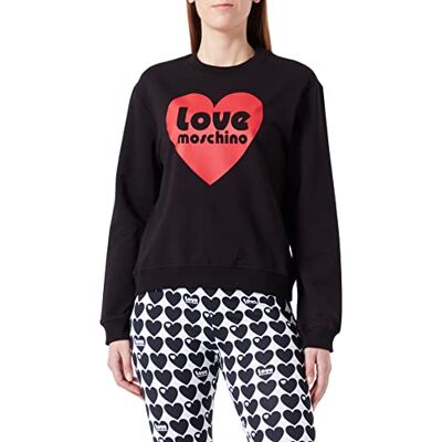 W 6 306 57 E 2246 Love Moschino Damska bluza o regularnym kroju z okrągłym dekoltem, czarna, 48, czarny W 6 306 57 E 2246 Love Moschino Damska bluza o regularnym kroju z okrągłym dekoltem, czarna, 48, czarny
