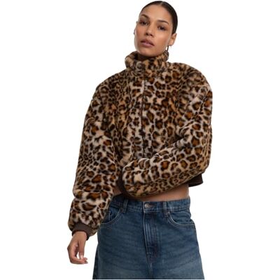 TB7938-01720 Urban Classics Damska kurtka ze sztucznego futra, Cropped Fur Leo Jacket, krótka bluza z motywem panterki, miękka kurtka futrzana Leo, rozmiary XS XL TB7938-01720 Urban Classics Damska kurtka ze sztucznego futra, Cropped Fur Leo Jacket, krótka bluza z motywem panterki, miękka kurtka futrzana Leo, rozmiary XS XL
