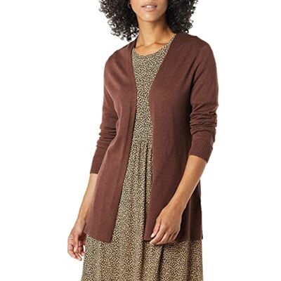 WAE35004FL18-Dbrwn-X-Small Amazon Essentials Dames Lekki kardigan bez zapięcia (dostępny w wersji Plus Size), Ciemnokasztanowy wrzos, XS WAE35004FL18-Dbrwn-X-Small Amazon Essentials Dames Lekki kardigan bez zapięcia (dostępny w wersji Plus Size), Ciemnokasztanowy wrzos, XS