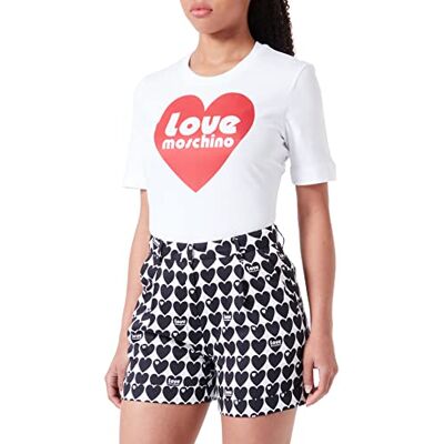W O 174 00 S 3957 Love Moschino Damskie szorty na co dzień, biały/czarny, 46 W O 174 00 S 3957 Love Moschino Damskie szorty na co dzień, biały/czarny, 46