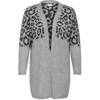 15324903-4780496 Carjade Animal L/S KNT Noos kardigan, jasnoszary melanżowy, L 15324903-4780496 Carjade Animal L/S KNT Noos kardigan, jasnoszary melanżowy, L