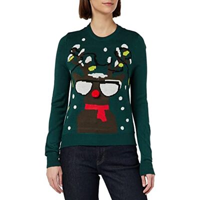 15271118 ONLY Damski sweter Onlxmas Deco Stripe L/S Box KNT (3 sztuki), Ponderosa Pine/Pattern:w. Lights/Deer, S 15271118 ONLY Damski sweter Onlxmas Deco Stripe L/S Box KNT (3 sztuki), Ponderosa Pine/Pattern:w. Lights/Deer, S