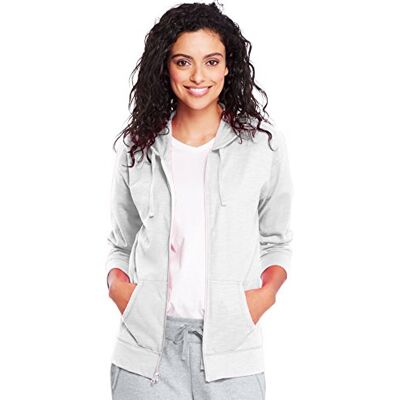 O9249 Hanes Damska bluza z kapturem z zamkiem błyskawicznym, biały, XL O9249 Hanes Damska bluza z kapturem z zamkiem błyskawicznym, biały, XL