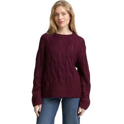 1047709 TOM TAILOR Sweter damski, 10525 Dark Red Mélange, 3XL 1047709 TOM TAILOR Sweter damski, 10525 Dark Red Mélange, 3XL