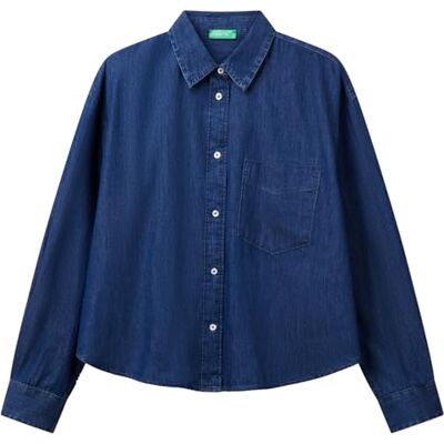 5DHJDQ07U United Colors of Benetton Koszula, Niebieska, L 5DHJDQ07U United Colors of Benetton Koszula, Niebieska, L