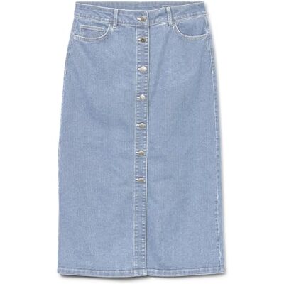 10331366-4783739 VERO MODA Damska spódnica Vmnatty 7/8 Button DNM Mix Noos, jasnoniebieski (light blue denim), XS 10331366-4783739 VERO MODA Damska spódnica Vmnatty 7/8 Button DNM Mix Noos, jasnoniebieski (light blue denim), XS