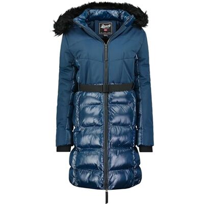 WU6677F/GNO Geographical Norway Dorifore Lady Parka Długa gruba ciepła damska jesienno-zimowa cienki płaszcz ze sztucznego futra z kapturem kurtka wiatrówka elegancka kurtka damska (granatowa M), granatowy, WU6677F/GNO Geographical Norway Dorifore Lady Parka Długa gruba ciepła damska jesienno-zimowa cienki płaszcz ze sztucznego futra z kapturem kurtka wiatrówka elegancka kurtka damska (granatowa M), granatowy,