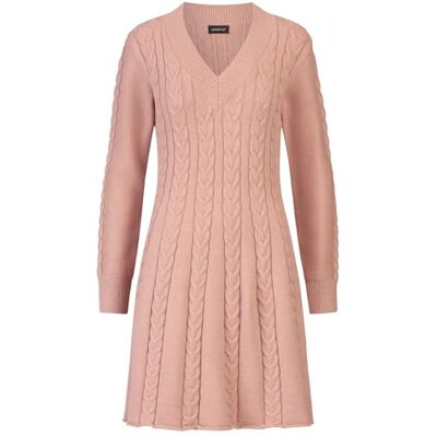 25029_44/46 APART Fashion Sukienka z dzianiny, Mauve, 44 25029_44/46 APART Fashion Sukienka z dzianiny, Mauve, 44